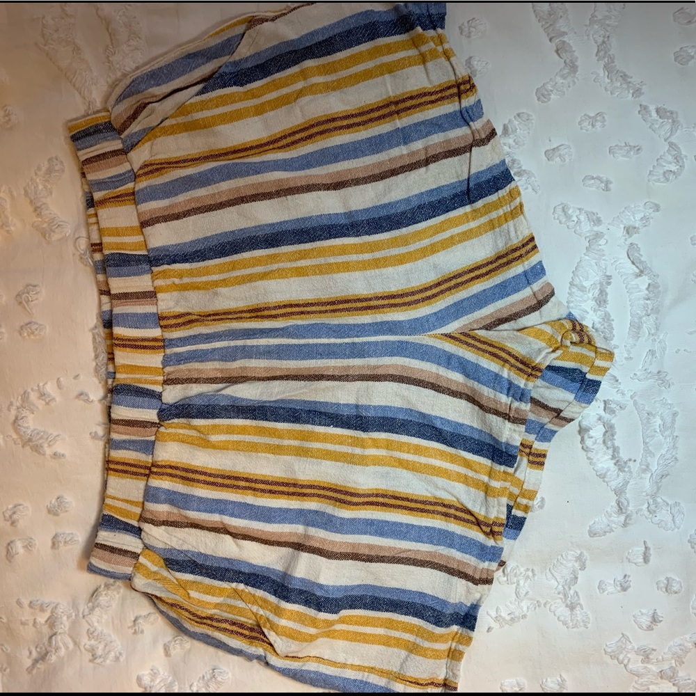 Striped Fabric Shorts